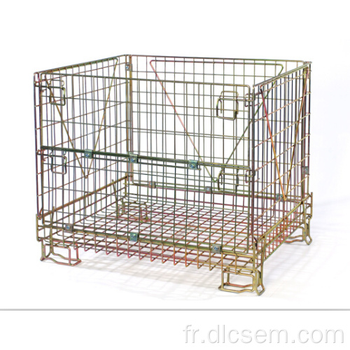 Cage de rangement en acier empilable en métal